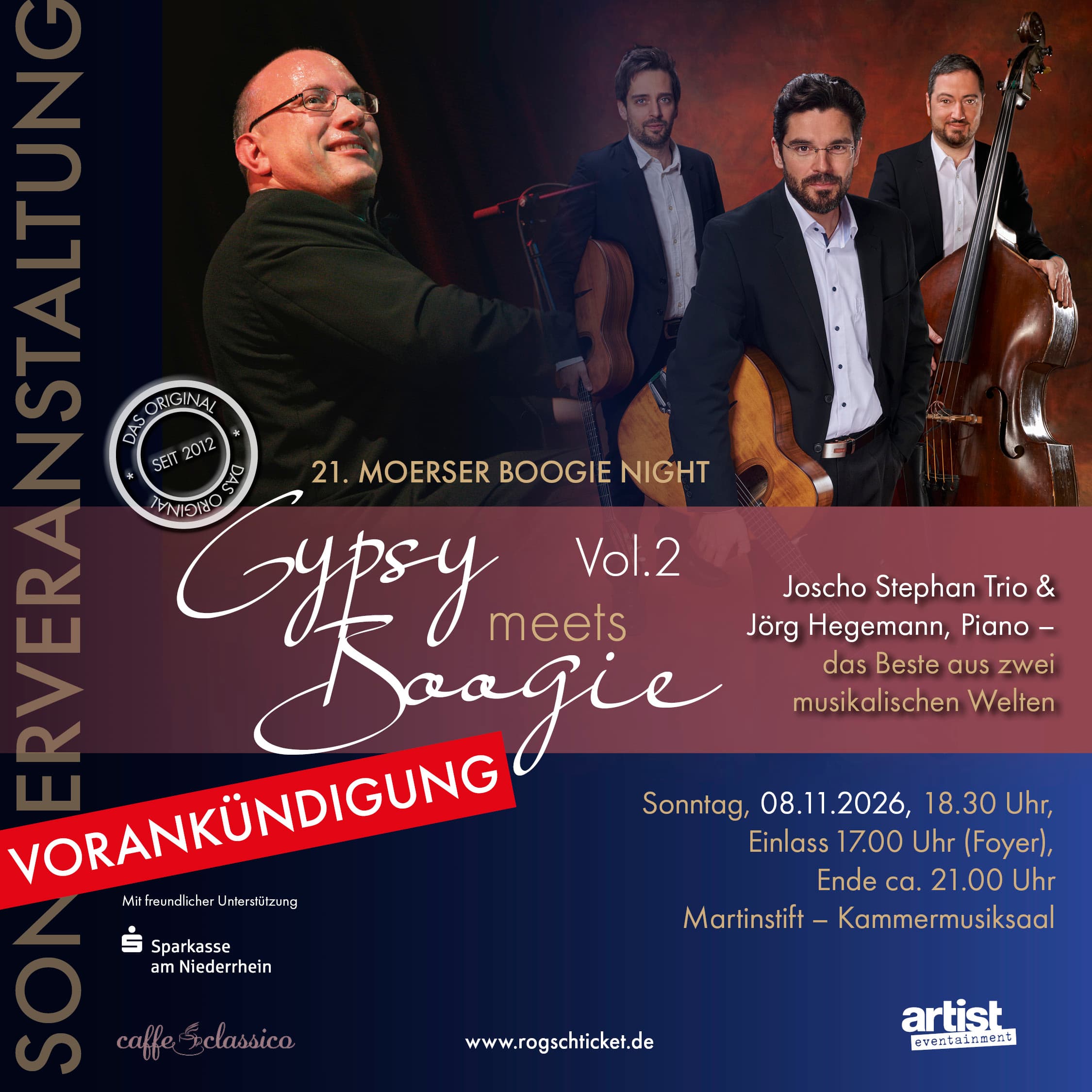 Gypsy meets Boogie Moers 2026 – Joscho Stephan Trio & Jörg Hegemann