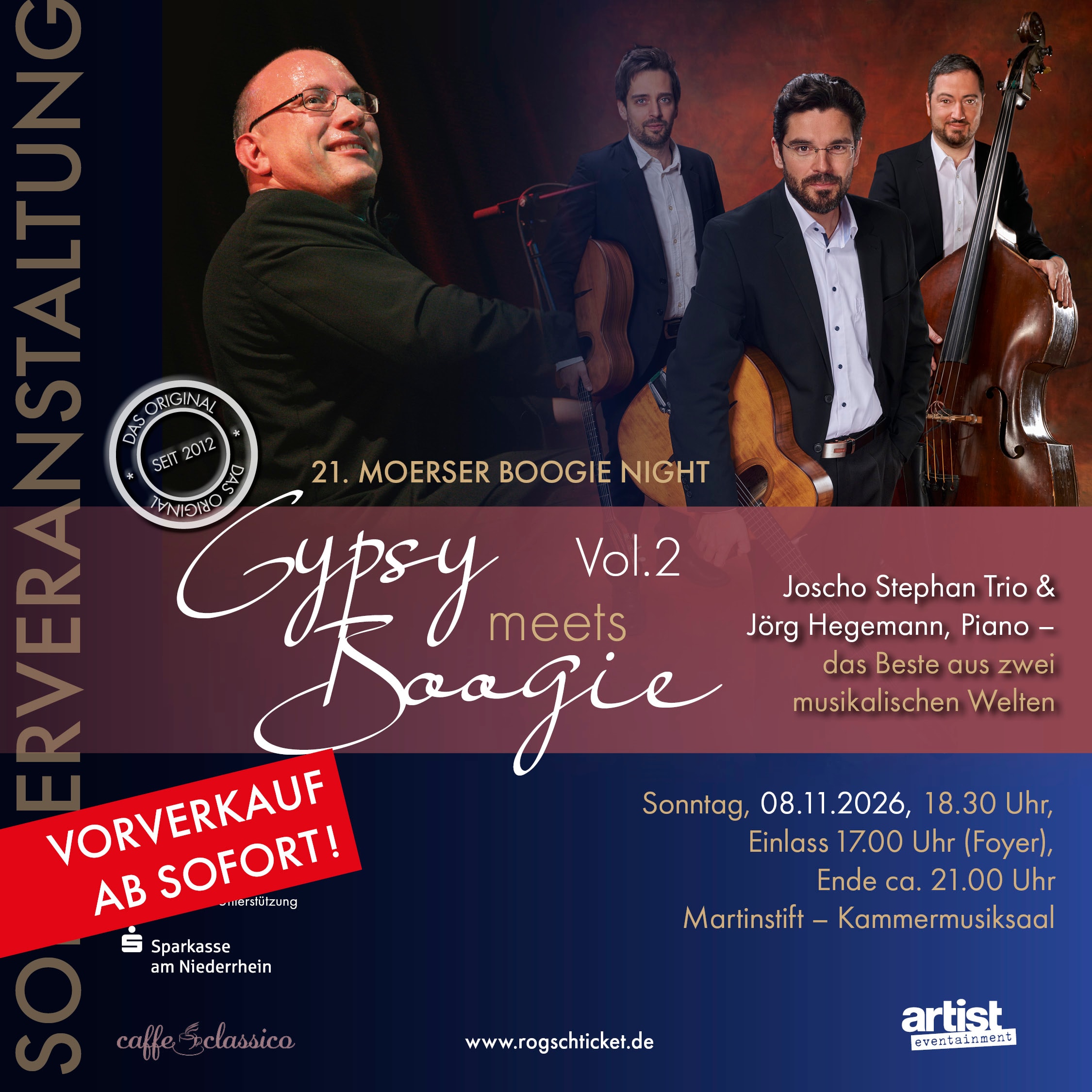 Gypsy meets Boogie Moers 2026 – Joscho Stephan Trio & Jörg Hegemann